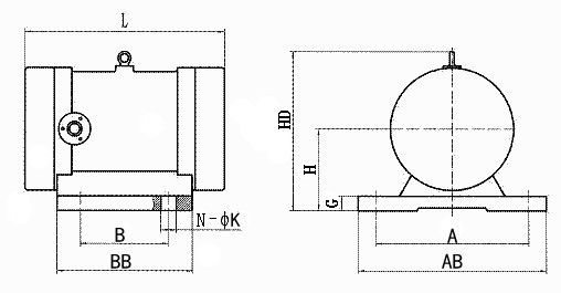 臥式振動電機結(jié)構(gòu)圖紙